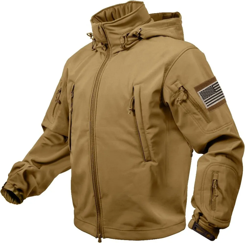 Special Ops Tactical Soft Shell Jacket with Patches Bundle - 3 Items