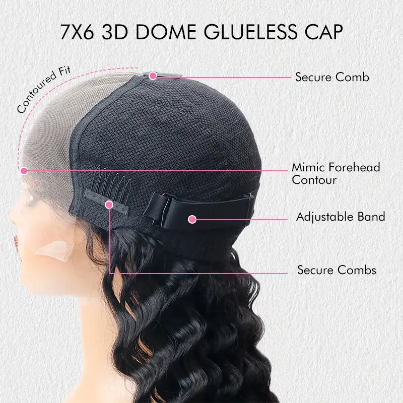 7×6 HD Lace Loose Body Wave Wig Glueless Invisible Lace Human Hair Wig