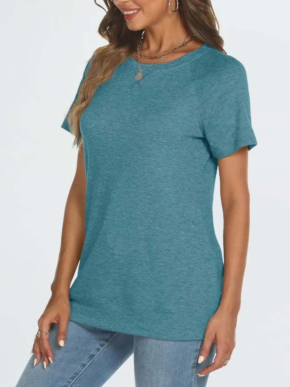 AUTOMET T Shirts Short Sleeve Crewneck Tees for Women Trendy Lightweight Soft Casual Summer Tops Clothes 2024
