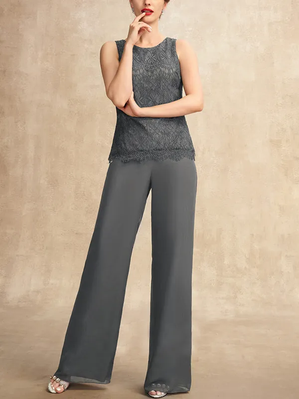 Lace vest top trousers three-piece suit