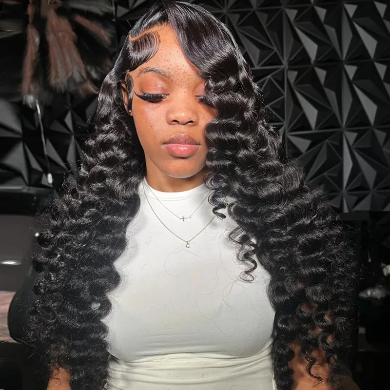 Affordable 13×6 Full Lace Loose Deep Wave Human Hair Wig Sterly Hair