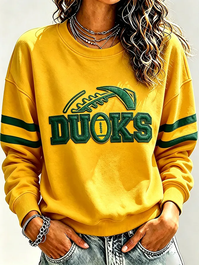 Women's Rugby Printed Round Neck T-shirt