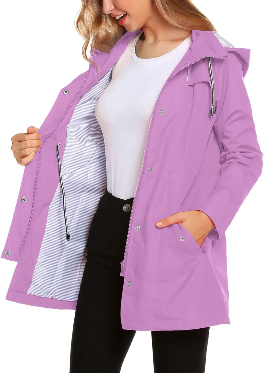 Womens Lightweight Hooded Waterproof Active Outdoor Rain Jacket S-XXL