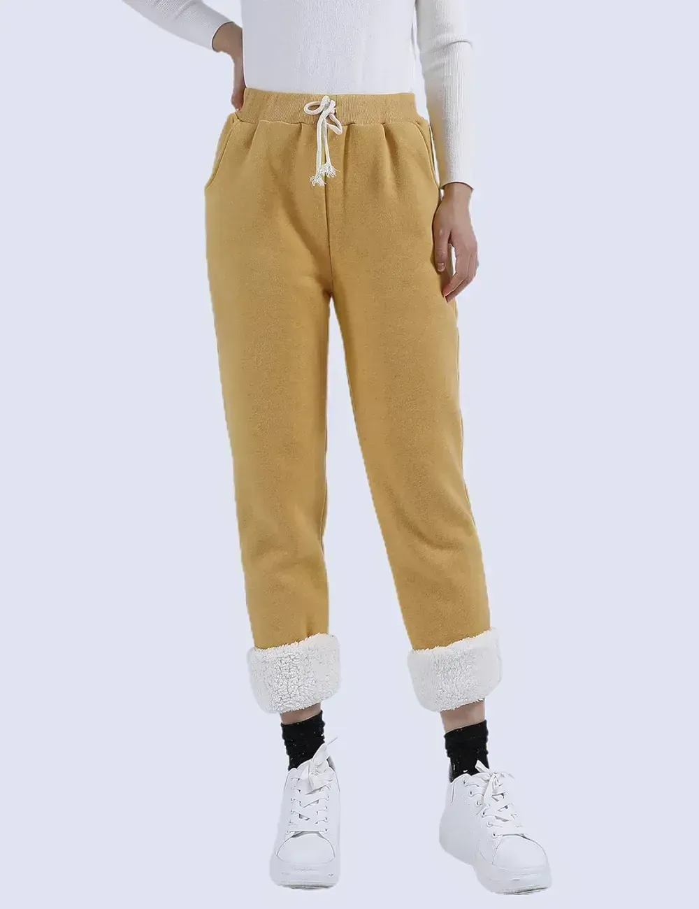 Women's Winter Warm Athletic Sweatpants Sherpa Lined Joggers Fleece Pants