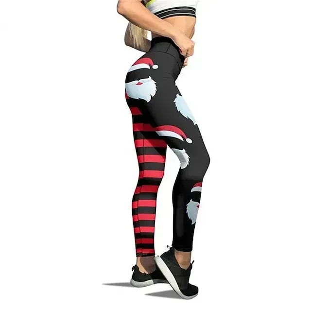 Santa Claus Leggings Jogger Pants Women's Christmas Christmas Christmas Eve Adults' Christmas New Year Eve Polyester Lycra Spandex Pants