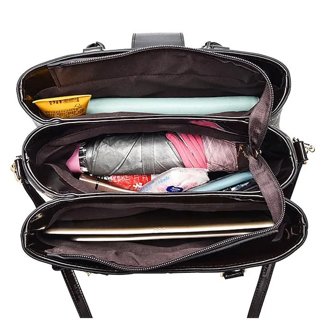 Women's Handbag Crossbody Bag PU Leather Daily Bowknot Large Capacity Plaid dark maple leaf with coffee Light Maple with Naturals Dark Maple with Naturals