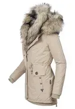 Ladies Winter Thicken Windproof Parka Beige