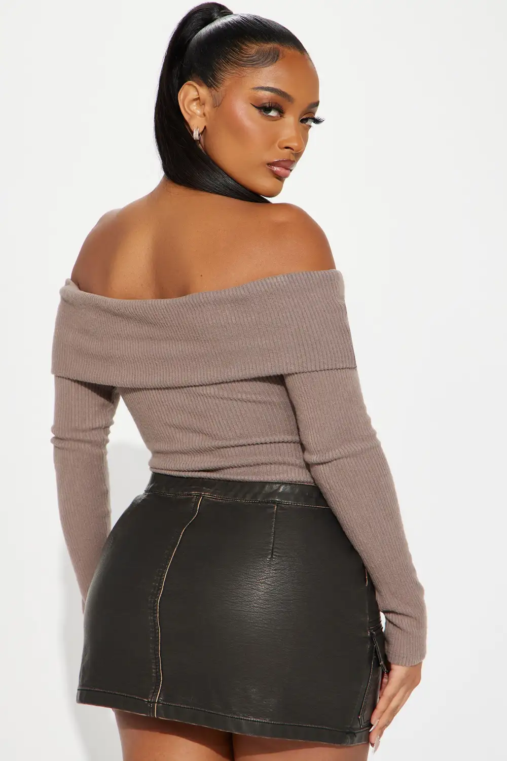 Rosa Off Shoulder Bodysuit - Grey