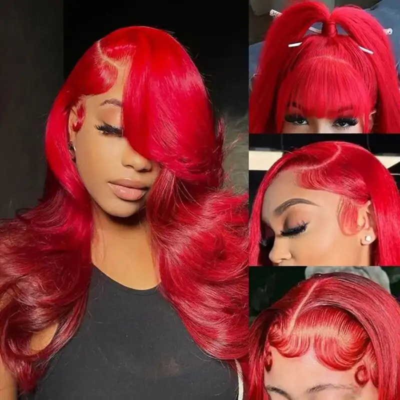 Chilli Red 13x6 Transparent Lace Wig 100% Virgin Human Hair