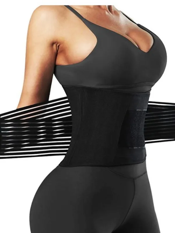 Corset Women‘s Waist Trainer Breathable Sport Underbust Corset Basic Yoga Solid Color Hook and Loop Spandex Valentine‘s Day Running Gym Spring & Summer Fall & Winter Purple Black Red 1 pc