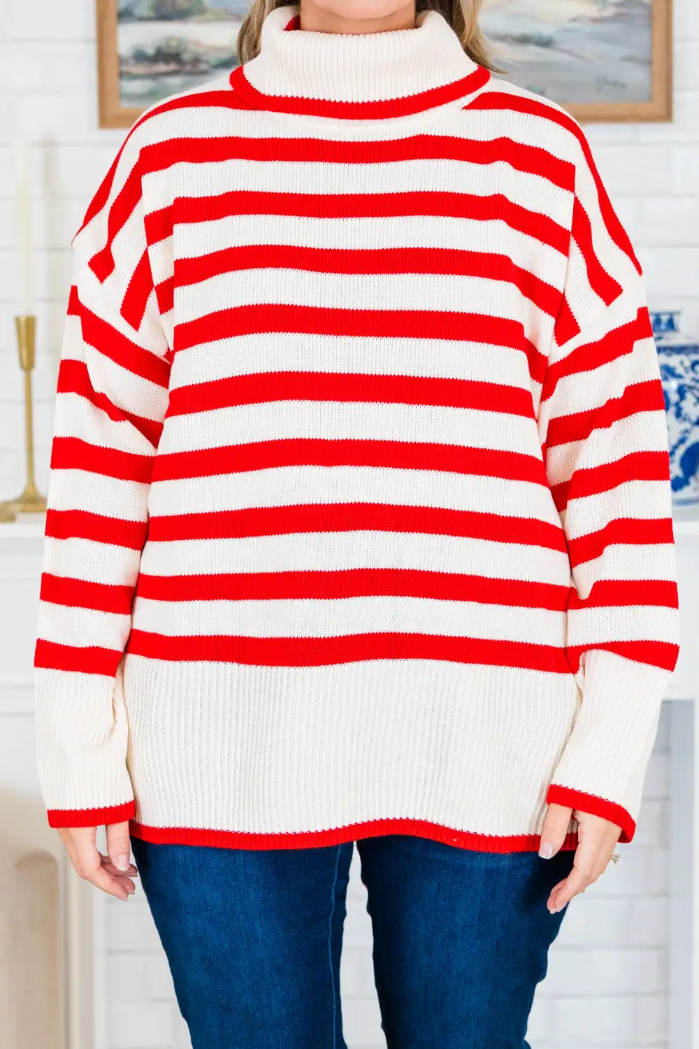 Striped Moments Sweater, Red