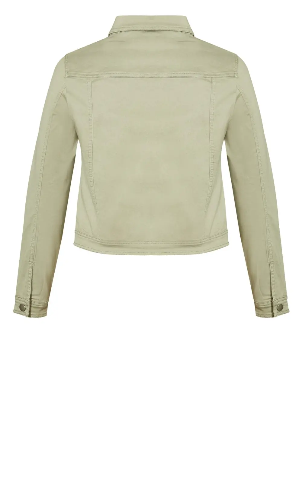 Evans Khaki Green Cropped Denim Jacket