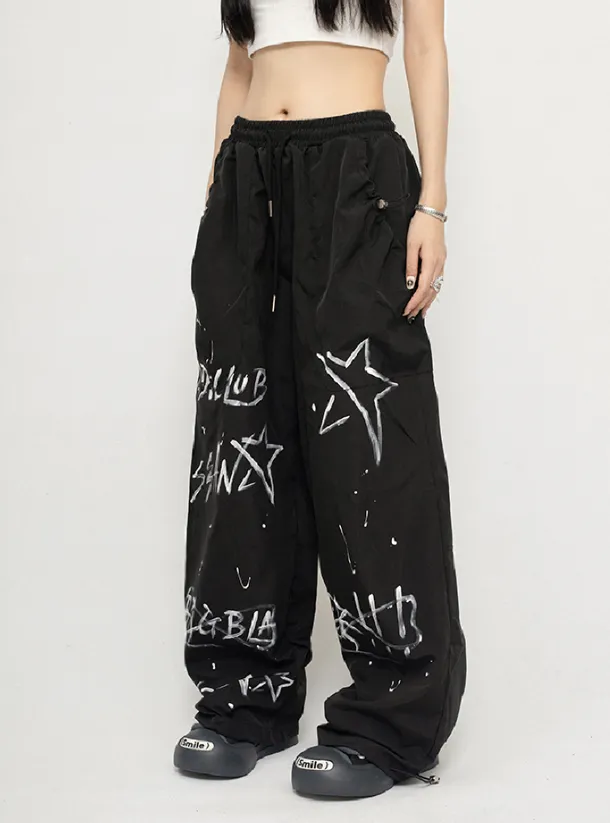 Star Print Casual Relaxed Pants