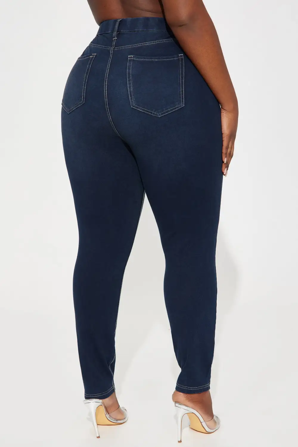 Off The Record Knit Denim Stretch Skinny Jeans - Dark Wash