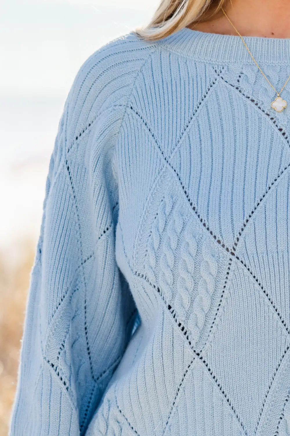 Open My Heart Sweater, Blue