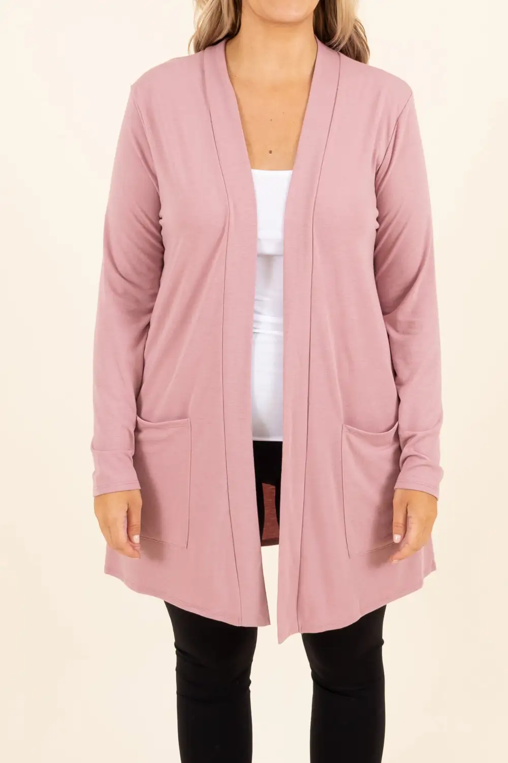 Kindness and Compassion Cardigan, Light Rose