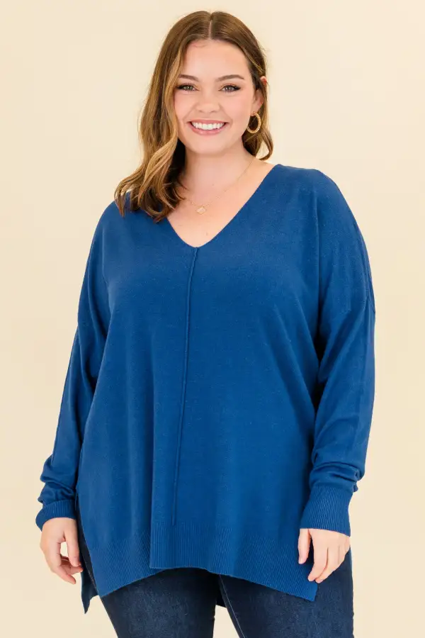 Perfect For Outside Sweater, Heather Light Navy