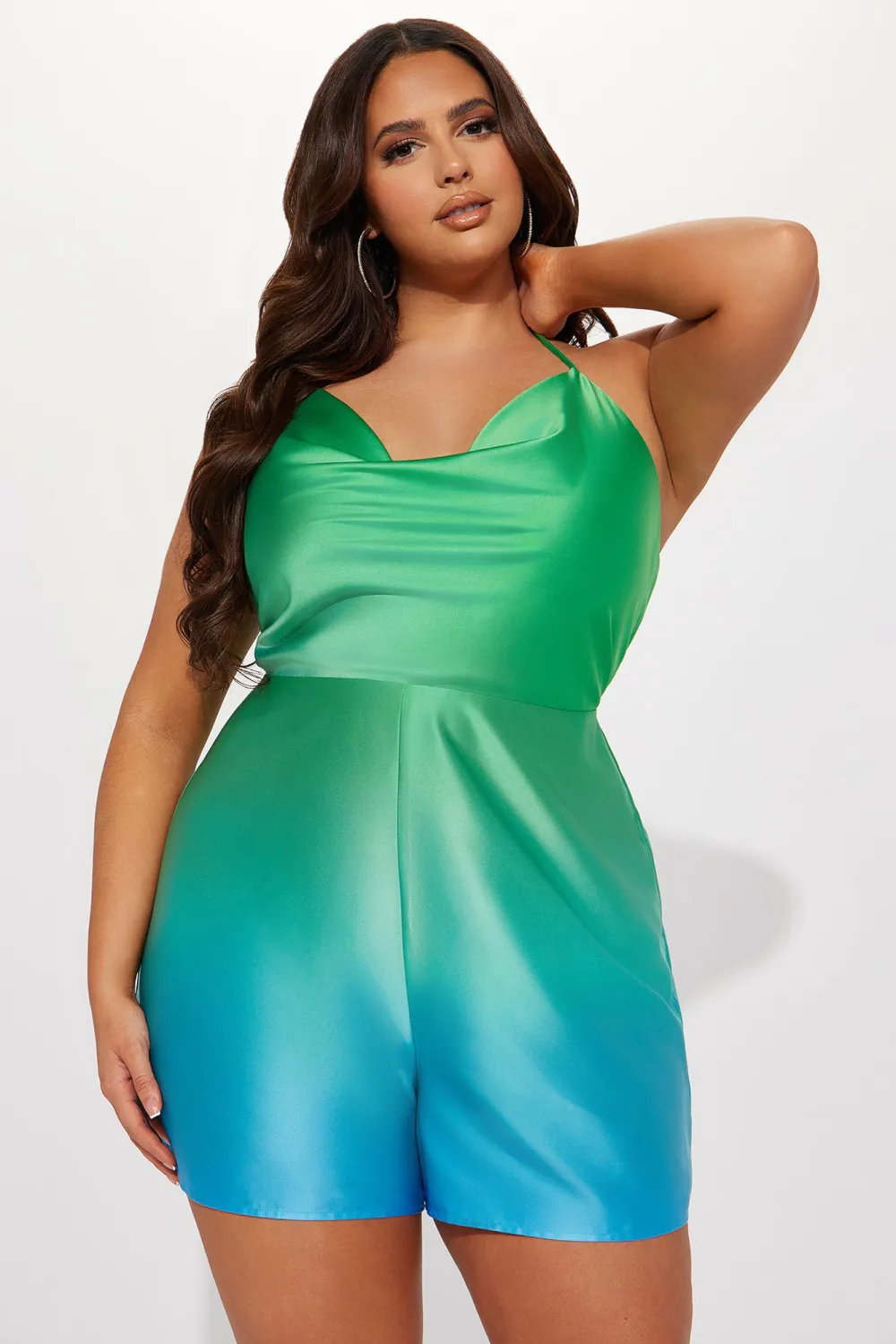 Kimberly Ombre Romper - Green/combo