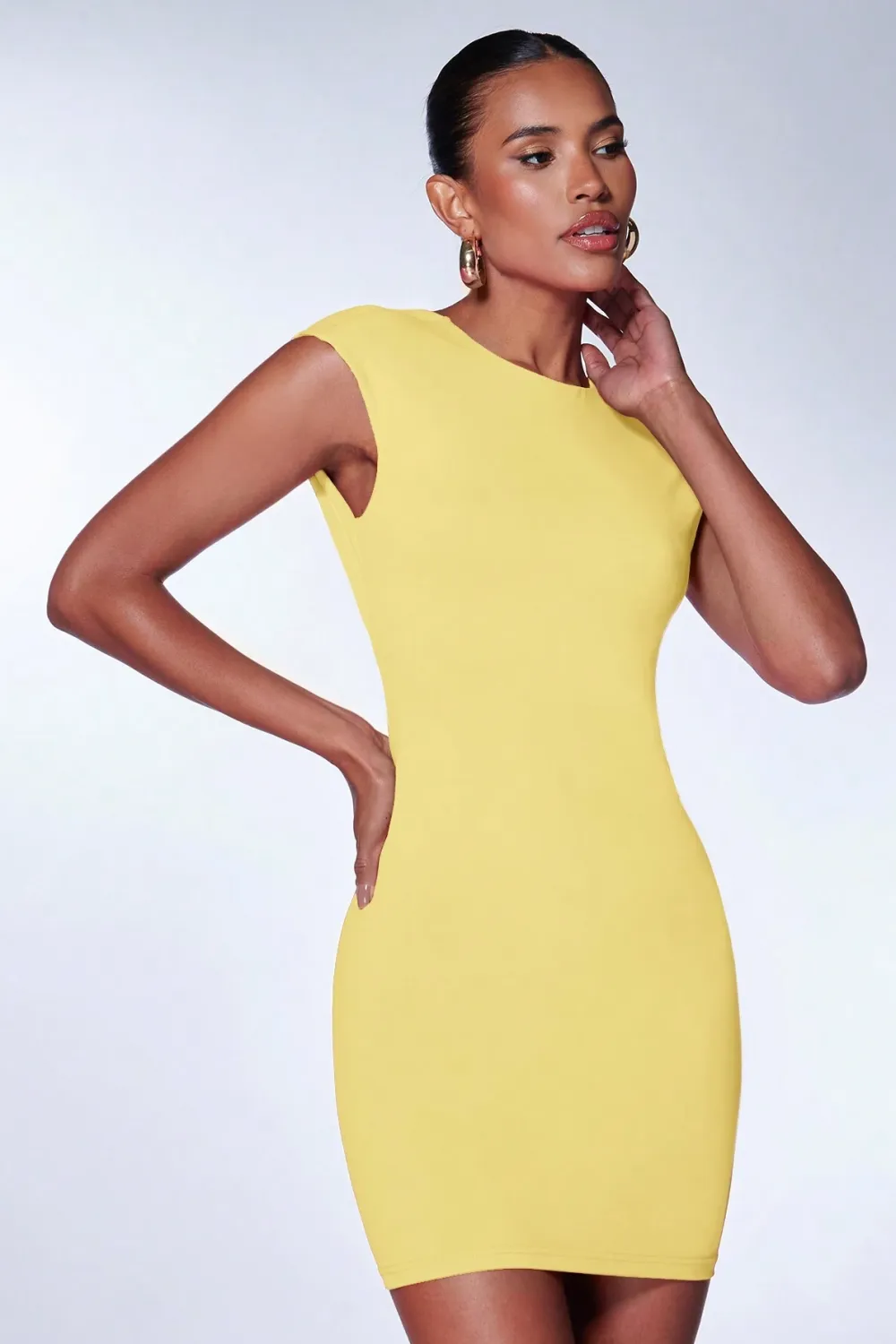 BAE Solid Backless Bodycon Dress