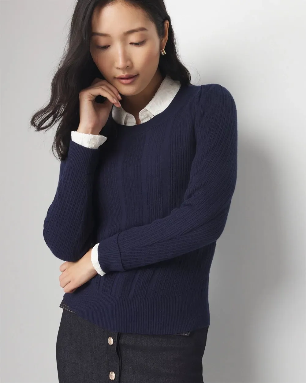 Cashmere Blend Crewneck Sweater