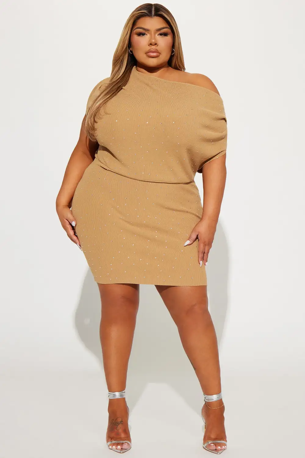 Lucy Sweater Mini Dress - Gold