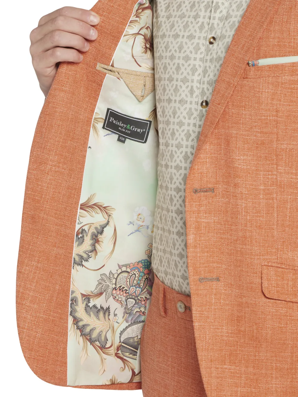 Paisley &Amp; Gray Slim Fit Suit Jacket