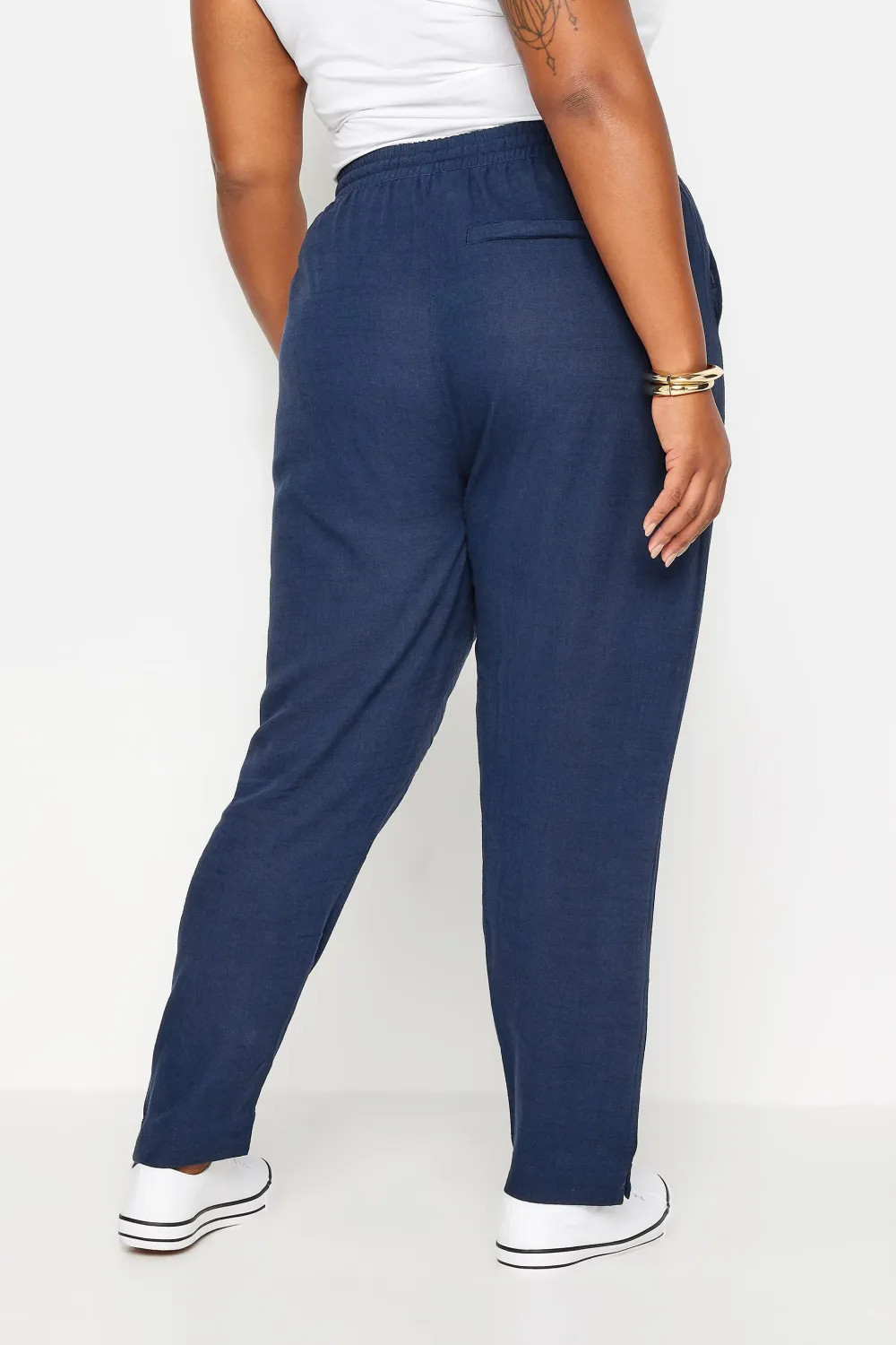 YOURS Curve White Linen Joggers