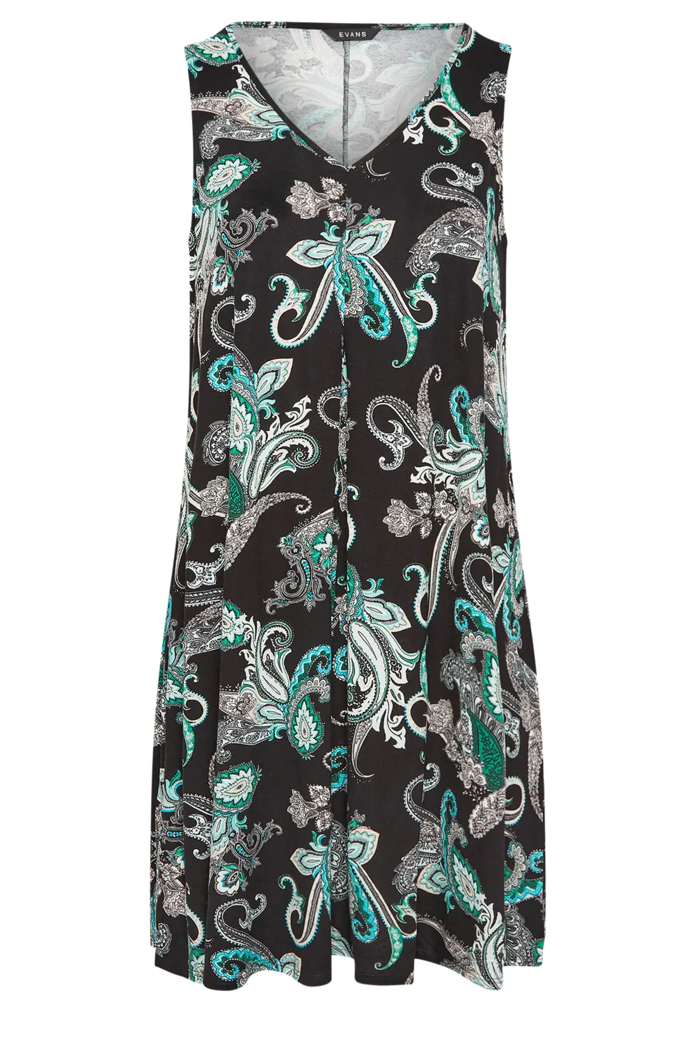 Evans Black Paisey Print Swing Dress