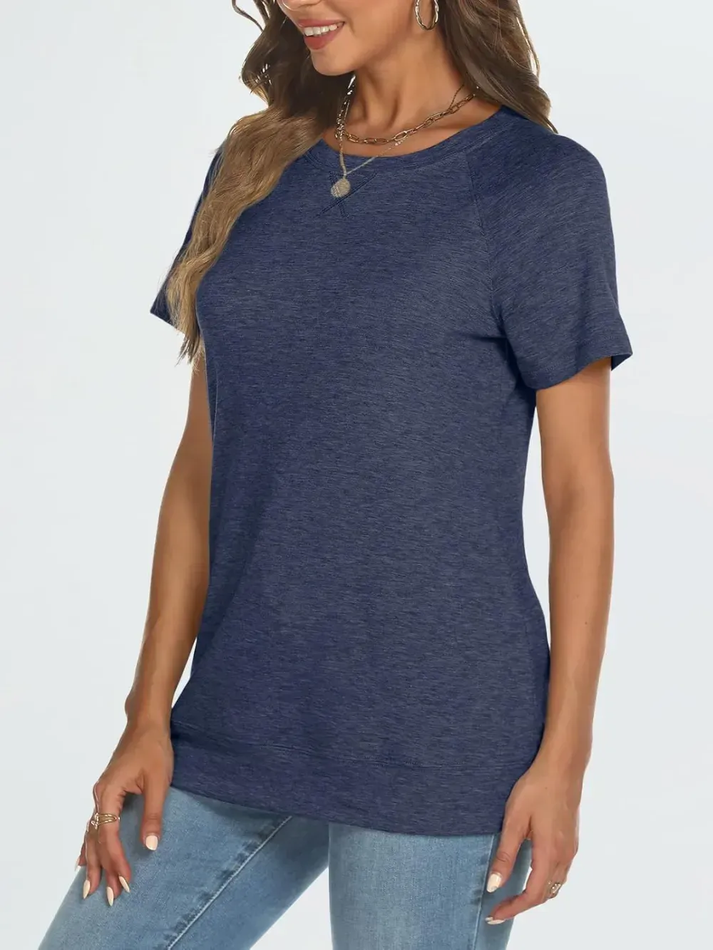 AUTOMET T Shirts Short Sleeve Crewneck Tees for Women Trendy Lightweight Soft Casual Summer Tops Clothes 2024