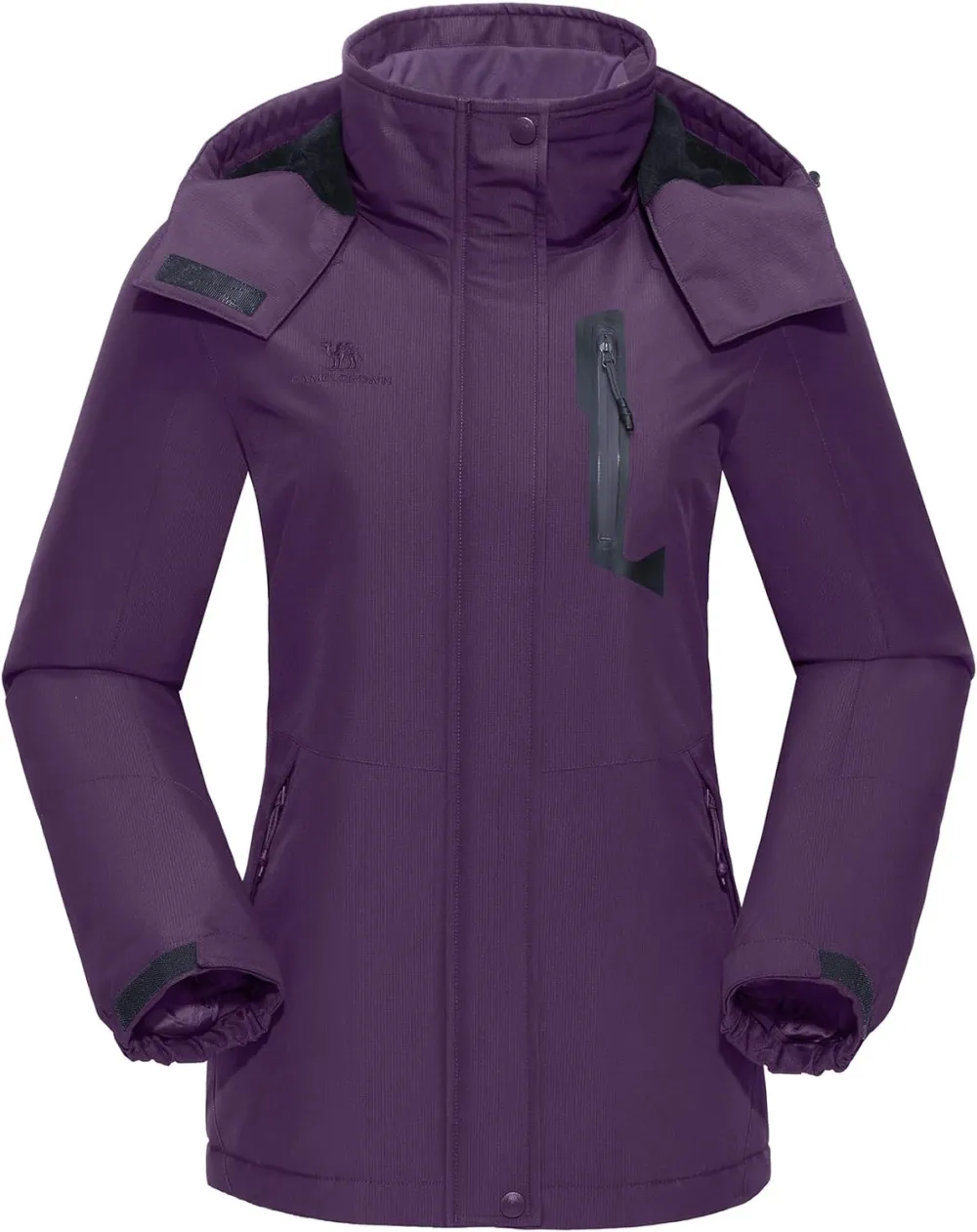 Women's Waterproof Mountain Ski Snow Jacket with Fleece Outdoor Windproof Raincoat Hooded for Fall and Winter