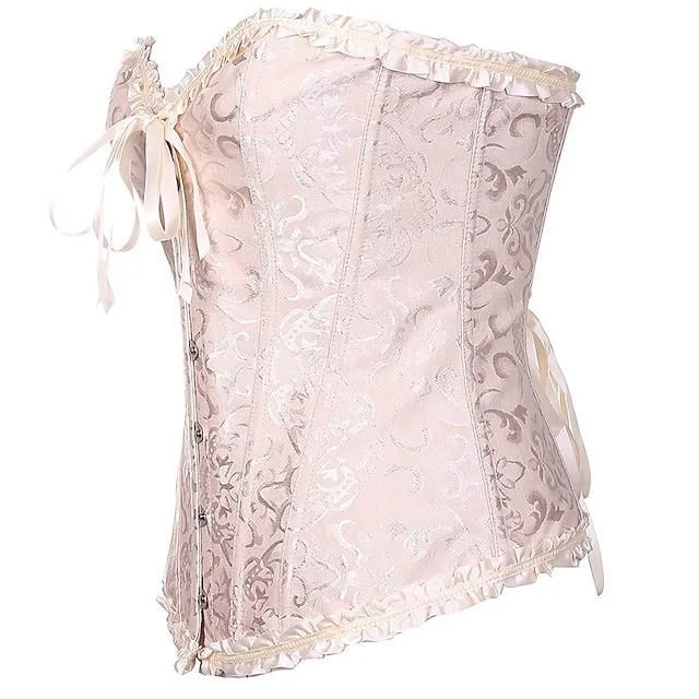 Corset Women's Corsets Trachtenmieder Christmas Halloween Wedding Party Birthday Party Plus Size Black White Wine Country Bavarian Overbust Corset Hook & Eye Lace Up Tummy Control Push Up Jacquard