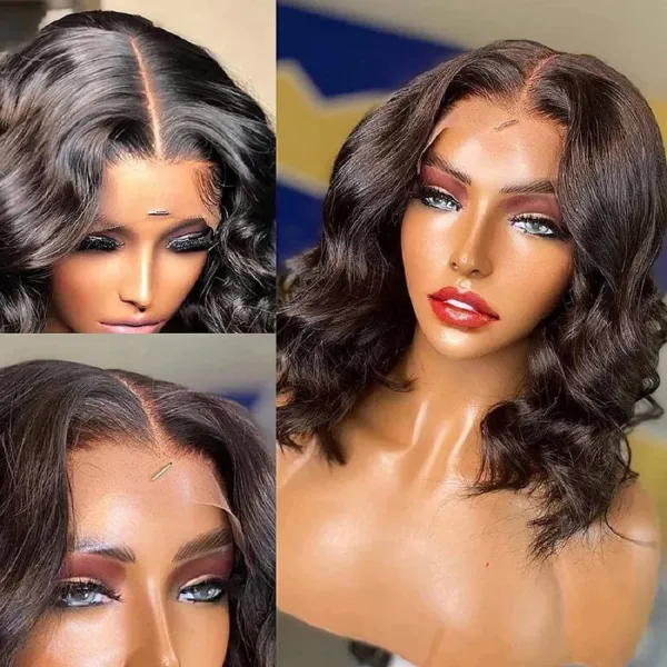 Sterly HD Transparent 13X4 Lace Front Wig Short Loose Deep Wave Bob Wig For Black Women