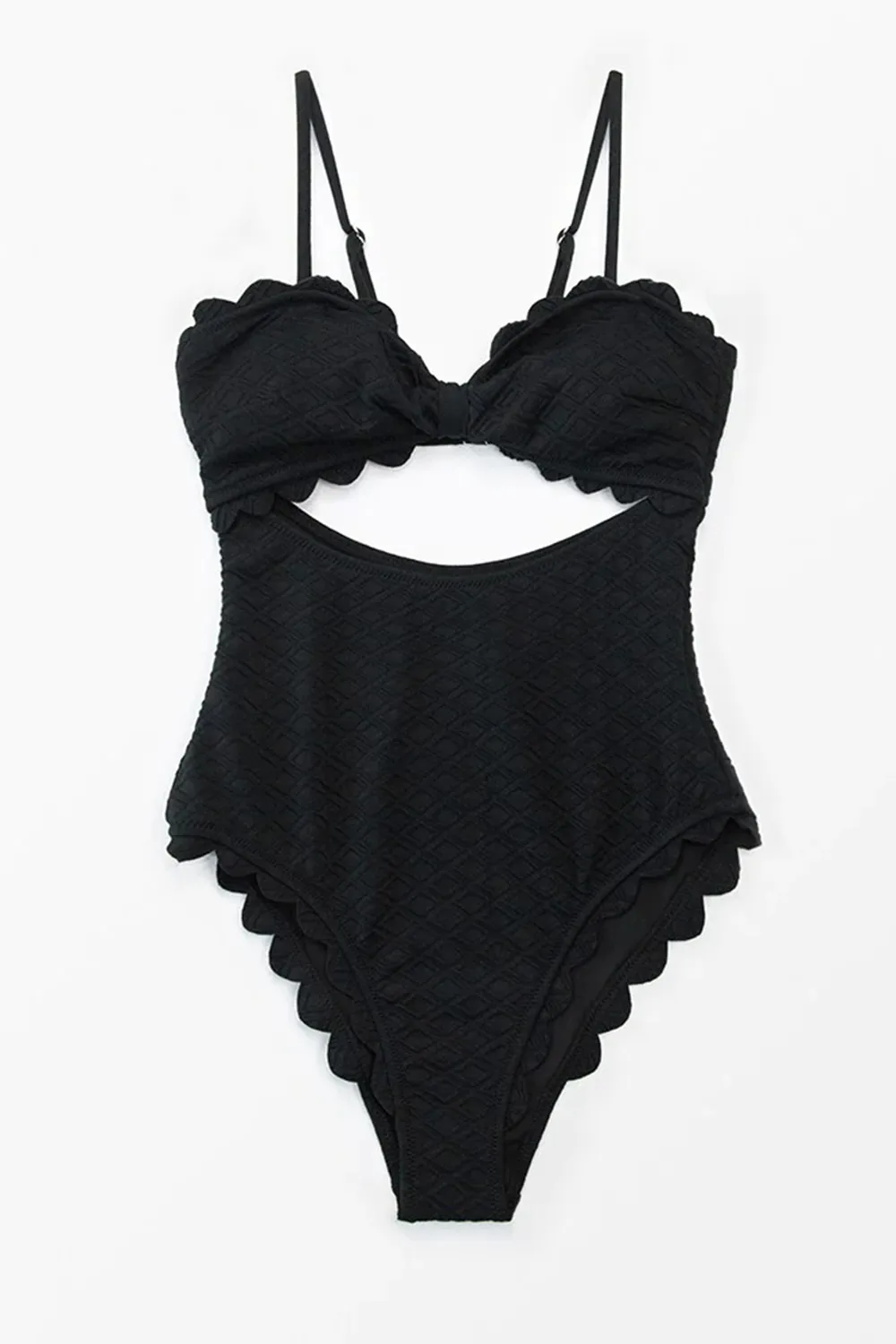 scalloped one-piece swimsuit