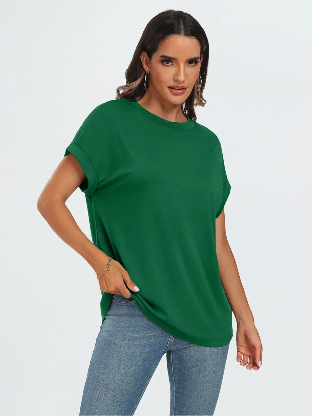 AUTOMET Women Tops Casual Basic T Shirts Loose Fit Crewneck Short Sleeve Summer Outfits