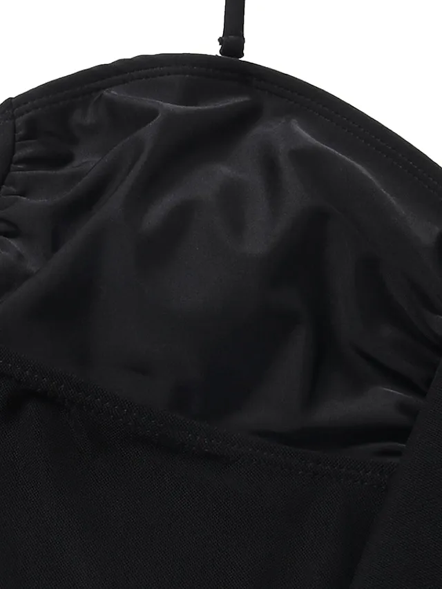 Women's Swimwear Tankini 2 Piece Normal Swimsuit 2 Piece Modest Swimwear Bandeau Strapless Solid Color Black Pink Royal Blue Green Khaki Padded Strap Bathing Suits Sports Vacation Beach Wear