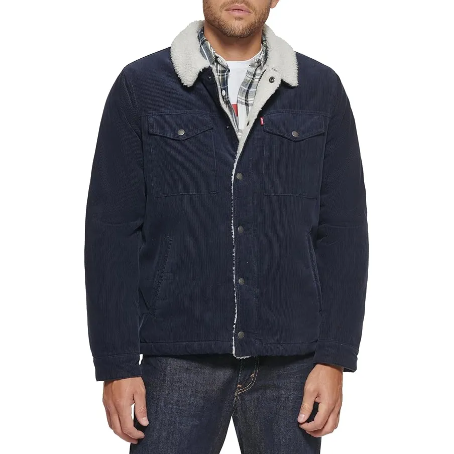 Men's Corduroy Sherpa Lined Trucker Jacket