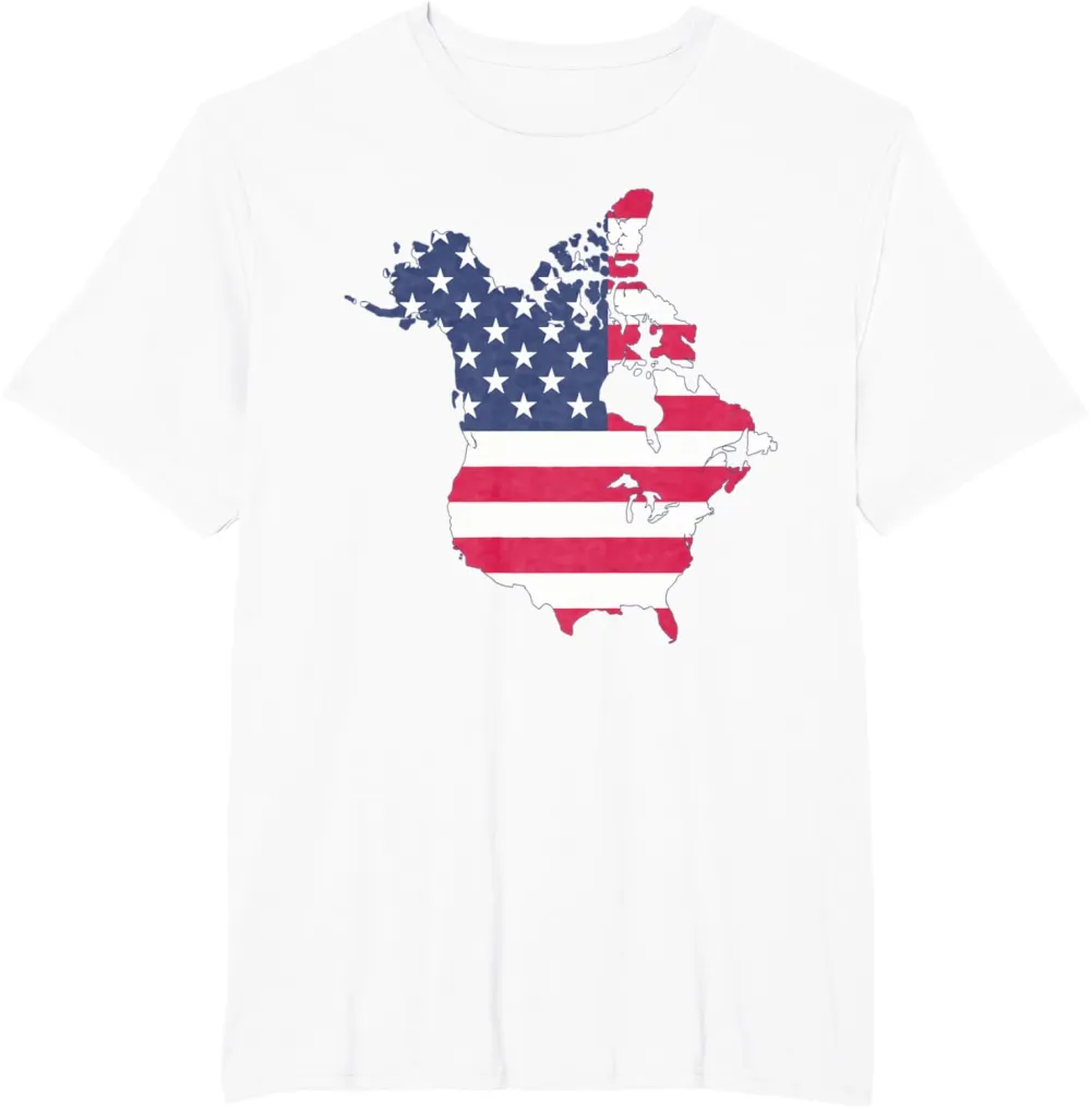 Canada 51st Us State American Flag T-Shirt