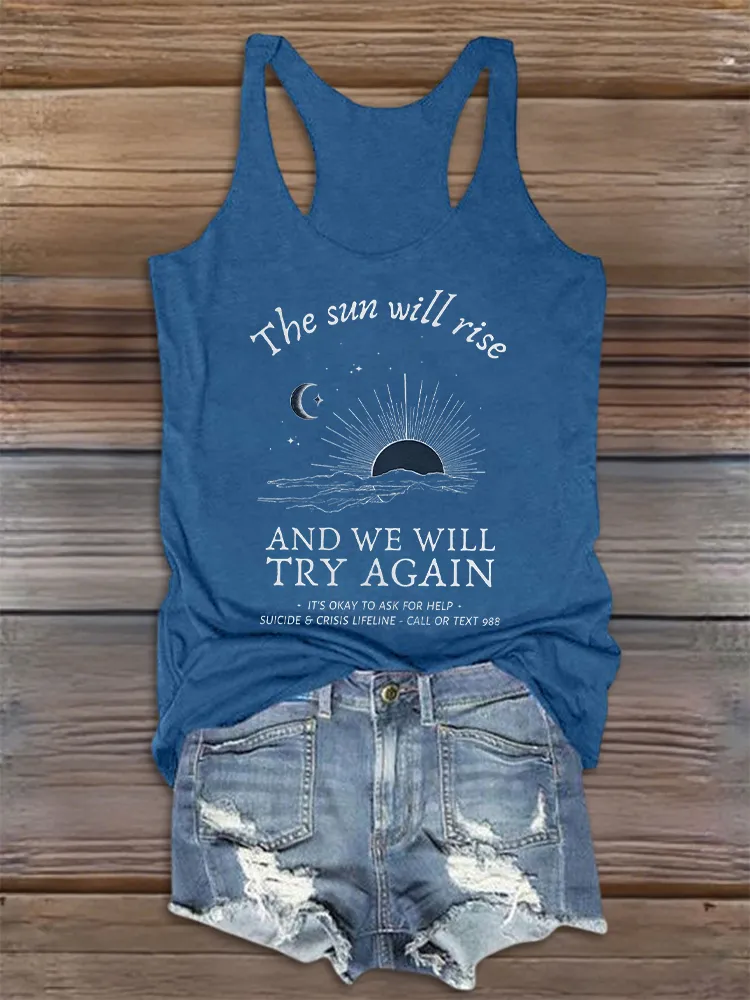 Women'S Mental Health Round-Neck Sleeveless Vest  Prints