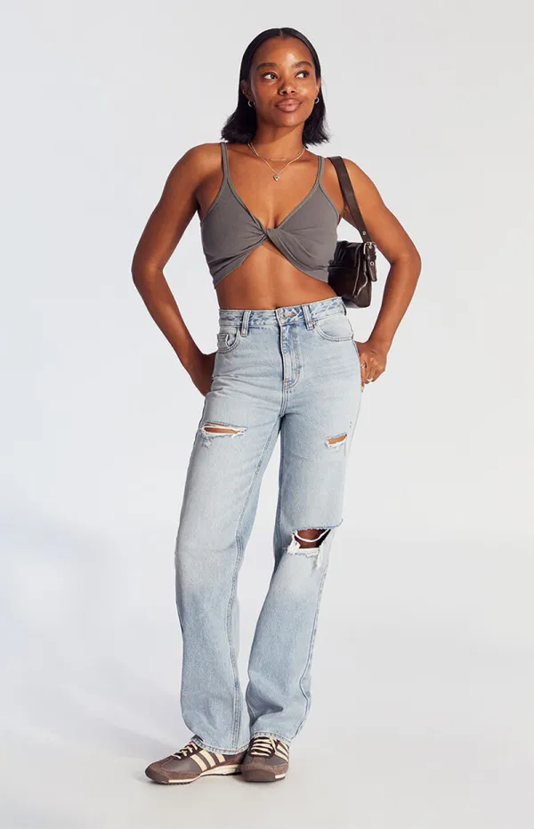 PacSun Light Indigo Ripped '90s Boyfriend Jeans