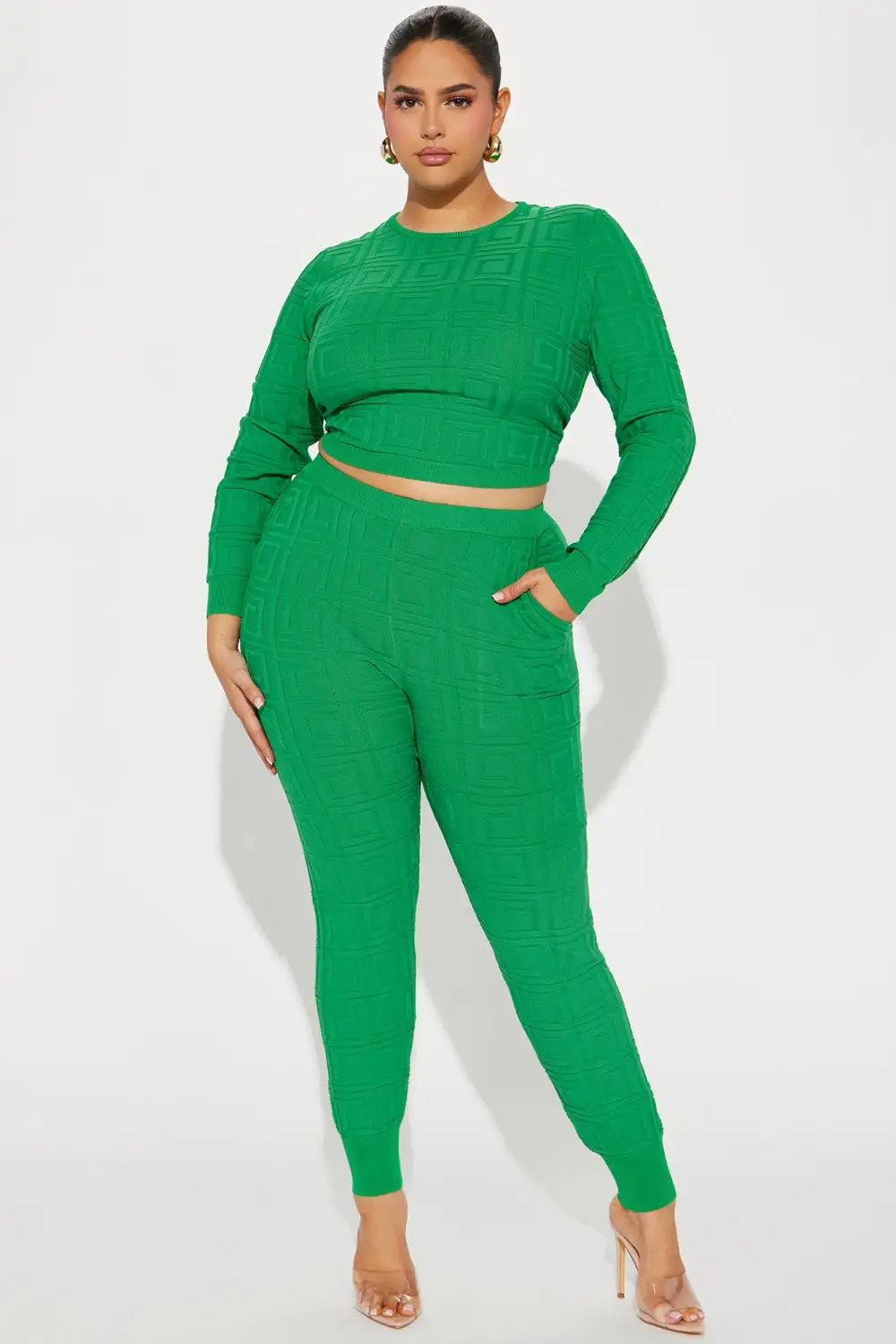 Never Complaining Sweater Legging Set - Green