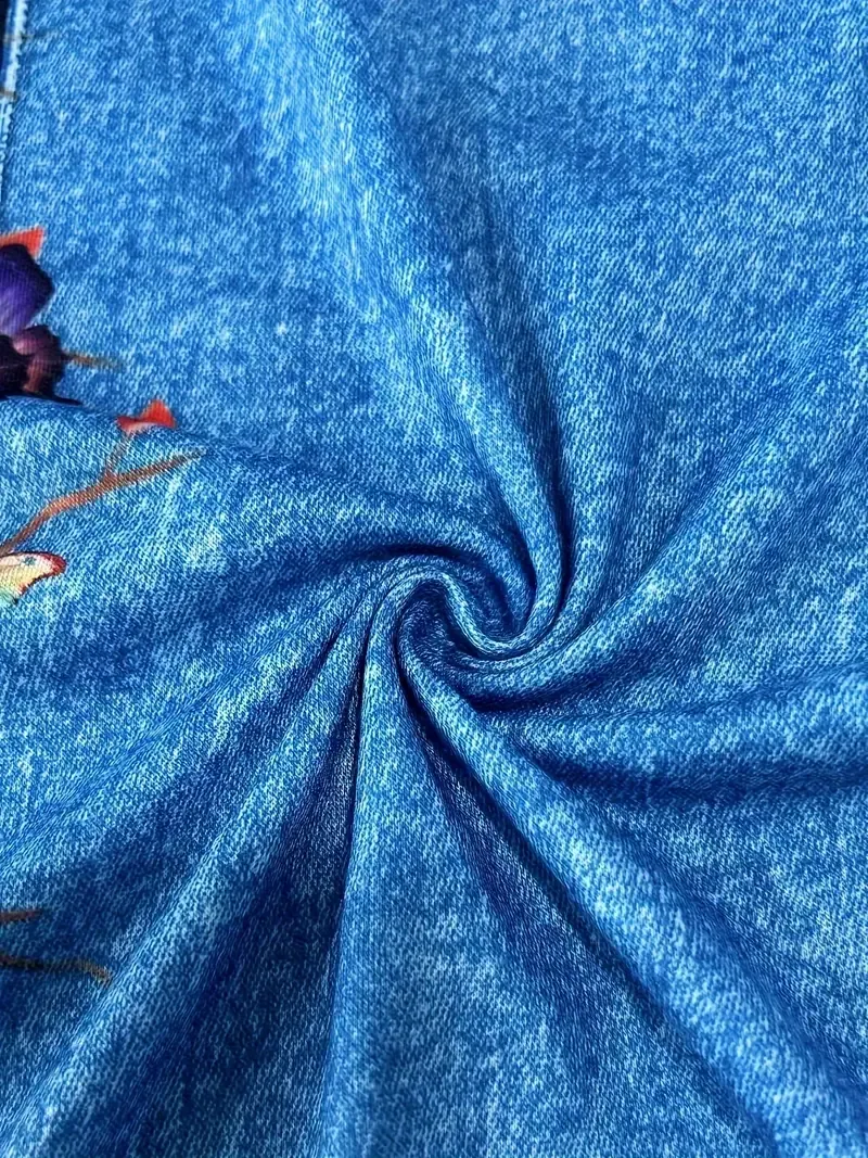 Butterfly Print V-Neck Sleeveless A-Line Dress for Women, Casual Summer Dress for Spring