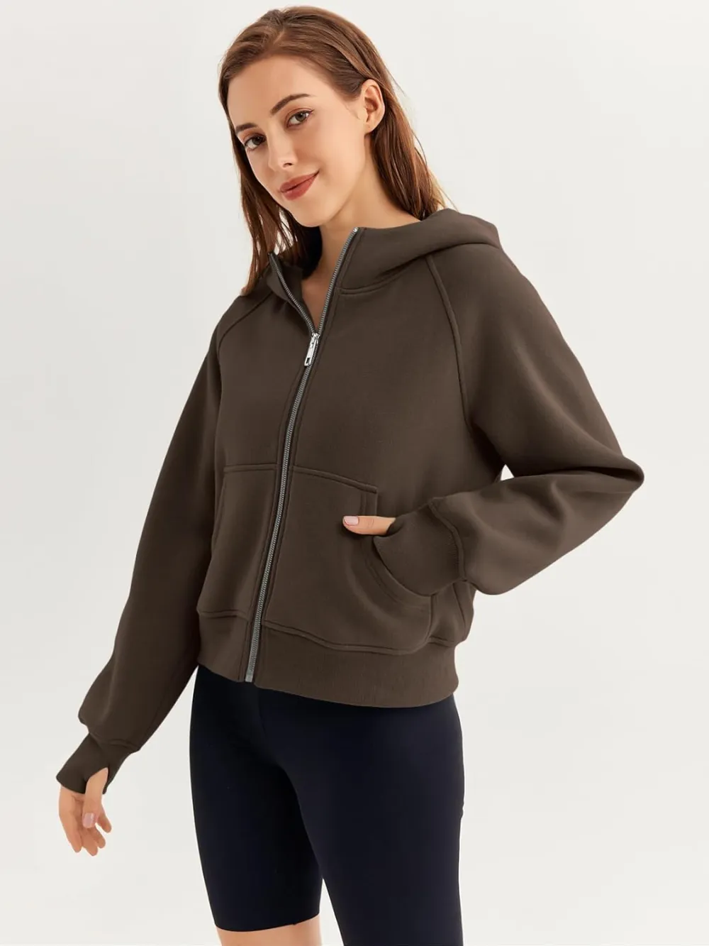 Womens Zip Up Hoodies Fleece Jackets Oversized Sweatshirts Fall Fashion Outfits 2024 Sweaters Winter Clothes