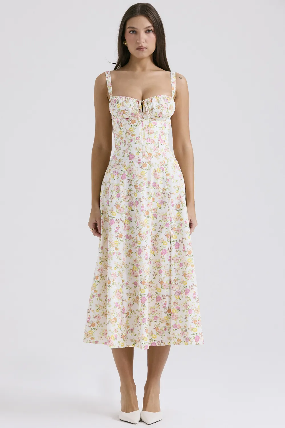 Ivory floral cotton sundress