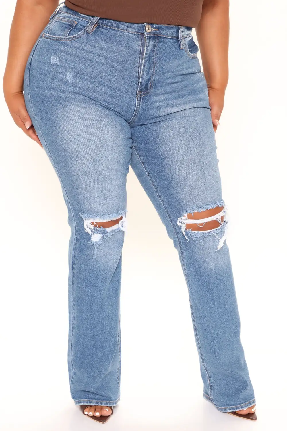 Babetown Bootcut Jeans - Medium Blue Wash