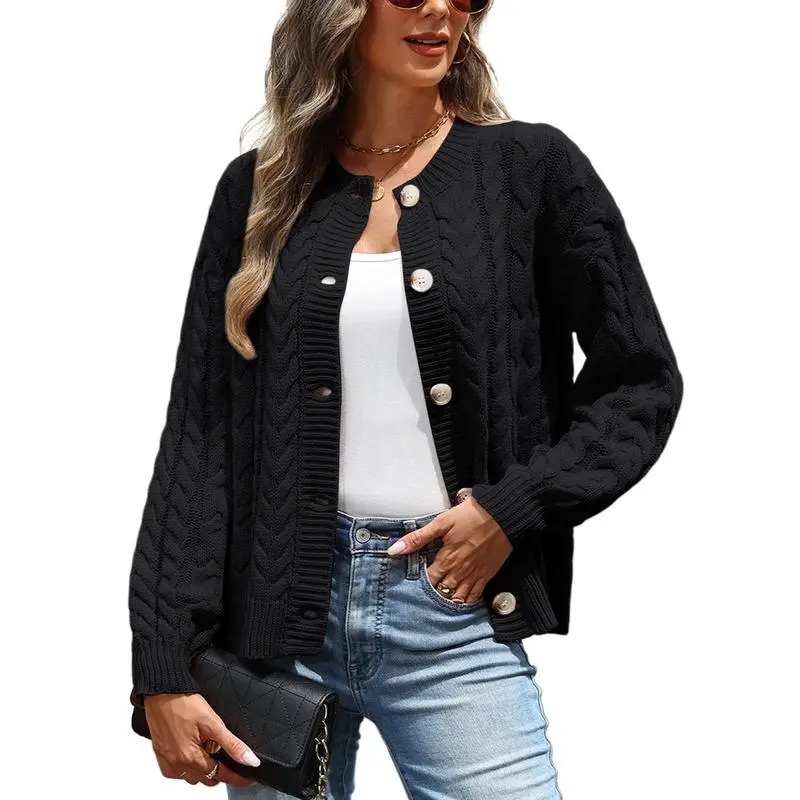 Casual Cable Knit Cardigan Sweaters for Women