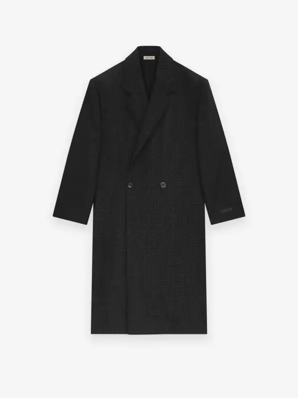 Wool Jacquard Classic Overcoat