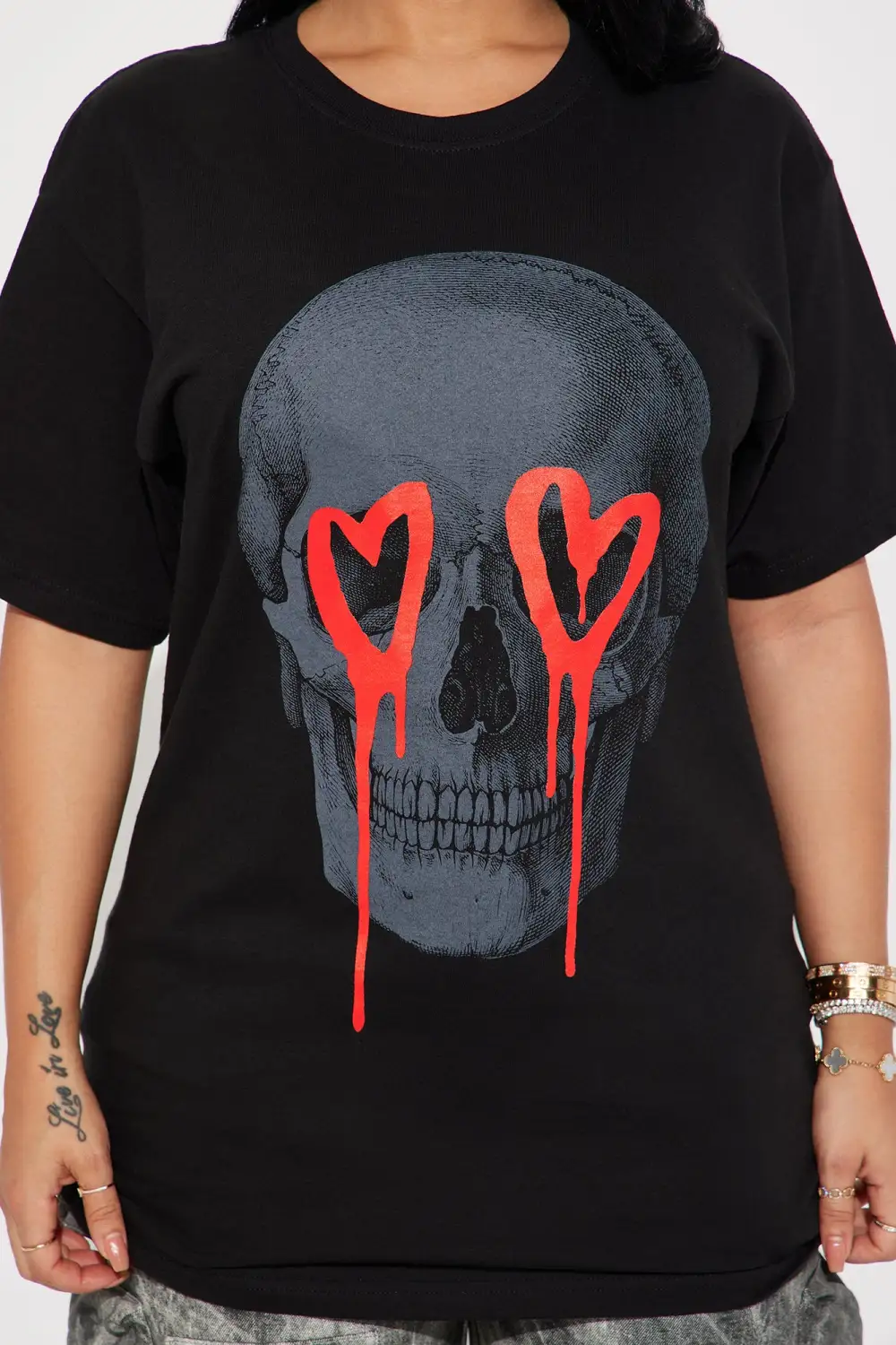 Eternal Love Skull Tshirt - Black