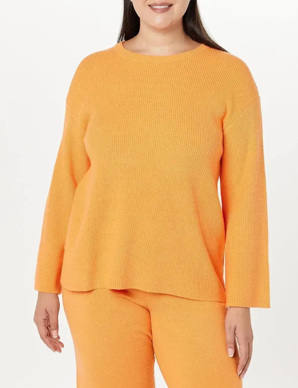 Women's Alice Crewneck Back-Slit Ribbed Pullover Sweater