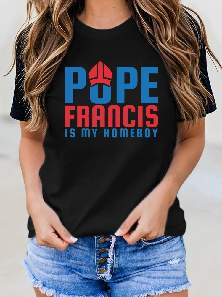 Women's Pf Is My Homeboy Print Short Sleeve Cotton T-Shirt