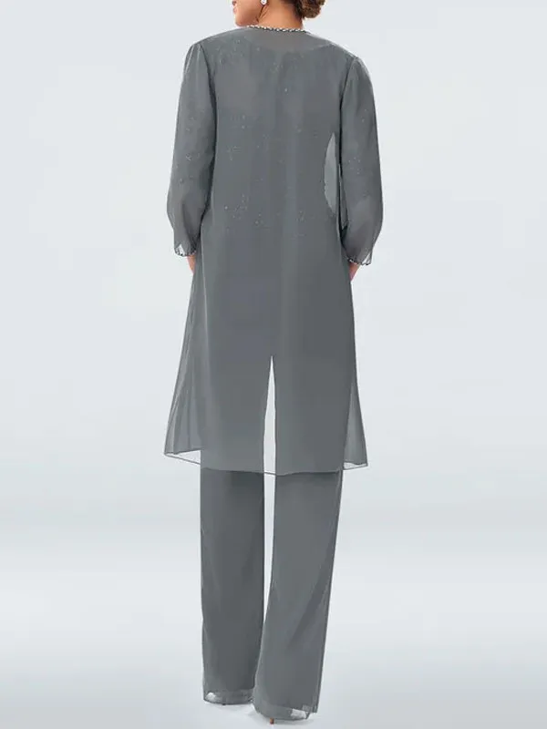 Lace sequin temperament wedding ladies chiffon sets